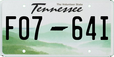 TN license plate F0764I