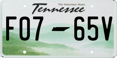 TN license plate F0765V