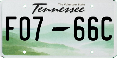 TN license plate F0766C