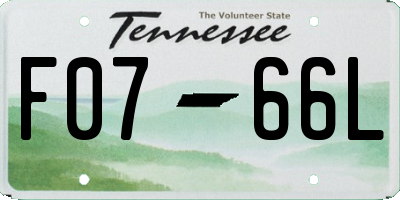 TN license plate F0766L