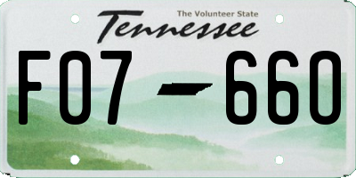 TN license plate F0766O