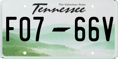TN license plate F0766V