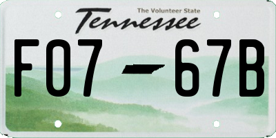 TN license plate F0767B
