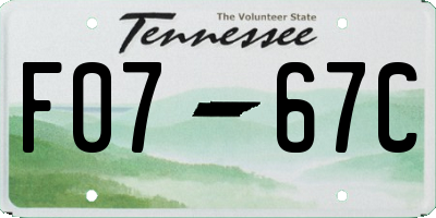 TN license plate F0767C