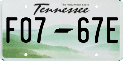 TN license plate F0767E