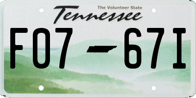 TN license plate F0767I
