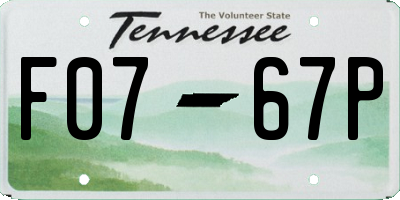 TN license plate F0767P