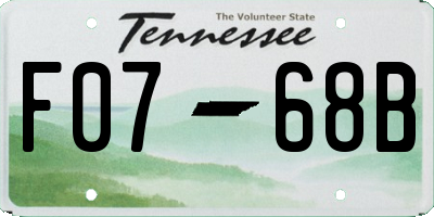 TN license plate F0768B