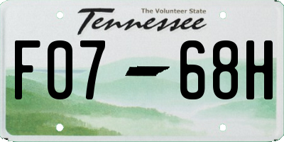 TN license plate F0768H