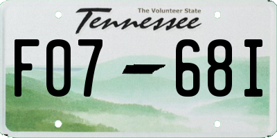 TN license plate F0768I