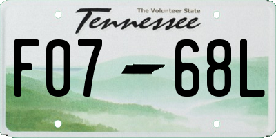 TN license plate F0768L