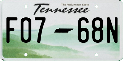 TN license plate F0768N