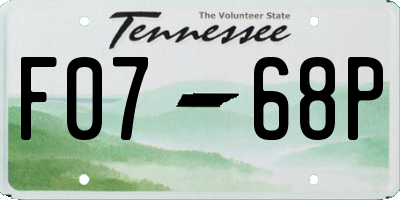 TN license plate F0768P