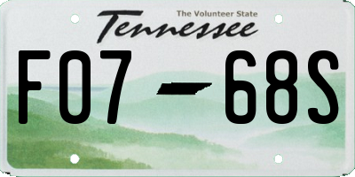 TN license plate F0768S