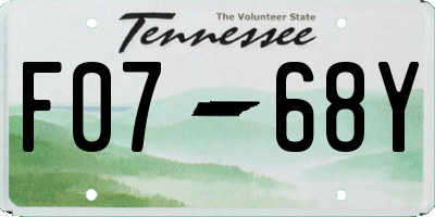 TN license plate F0768Y