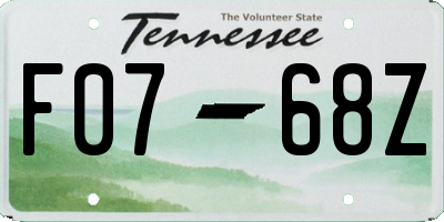 TN license plate F0768Z