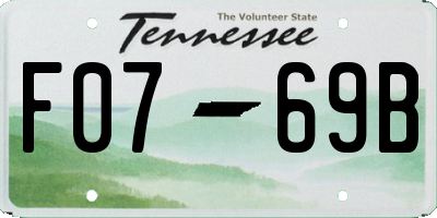 TN license plate F0769B