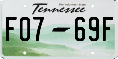 TN license plate F0769F