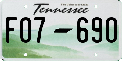 TN license plate F0769O