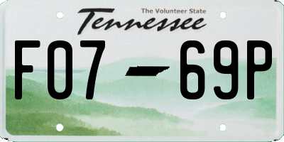 TN license plate F0769P