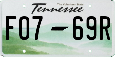 TN license plate F0769R