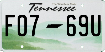 TN license plate F0769U