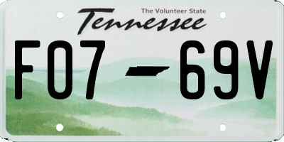 TN license plate F0769V