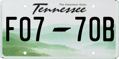 TN license plate F0770B