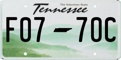 TN license plate F0770C