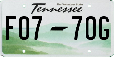 TN license plate F0770G