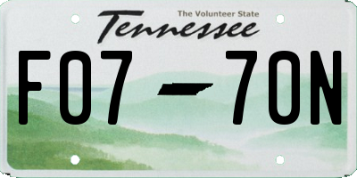 TN license plate F0770N