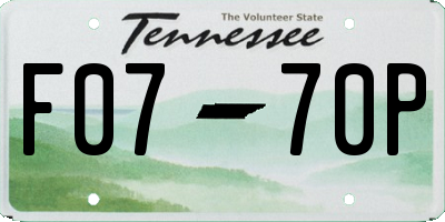 TN license plate F0770P