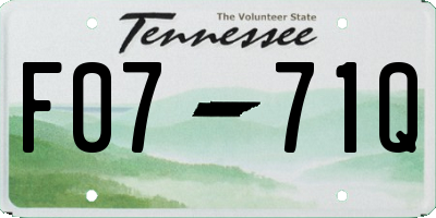 TN license plate F0771Q