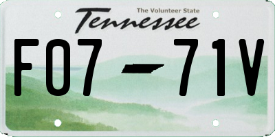 TN license plate F0771V