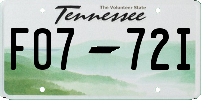 TN license plate F0772I