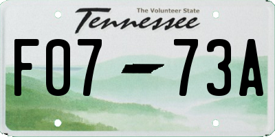 TN license plate F0773A