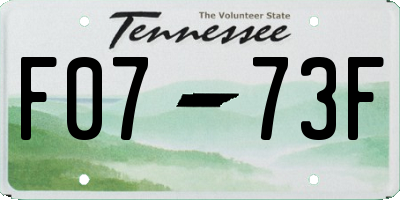 TN license plate F0773F