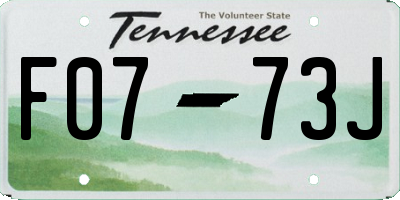 TN license plate F0773J