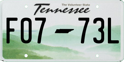 TN license plate F0773L