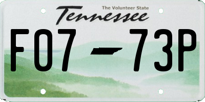 TN license plate F0773P