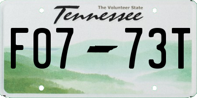 TN license plate F0773T