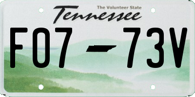 TN license plate F0773V