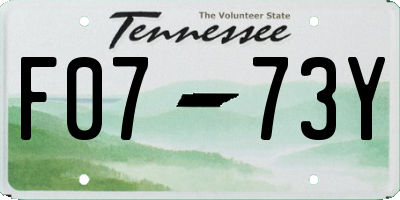 TN license plate F0773Y