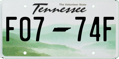 TN license plate F0774F