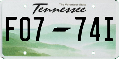 TN license plate F0774I