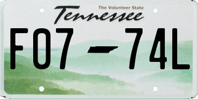 TN license plate F0774L
