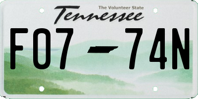 TN license plate F0774N