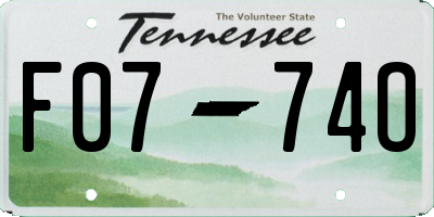 TN license plate F0774O
