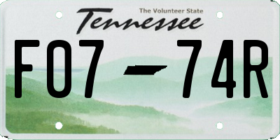TN license plate F0774R