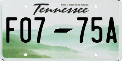 TN license plate F0775A